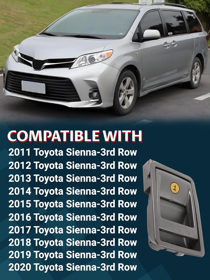 Ntoauto Seat Release Handle Folding Seat Latch Handle Compatible with 2011-2020 Sienna Folding Row, Replace 75220 72909-08011(Gray) - Image 3